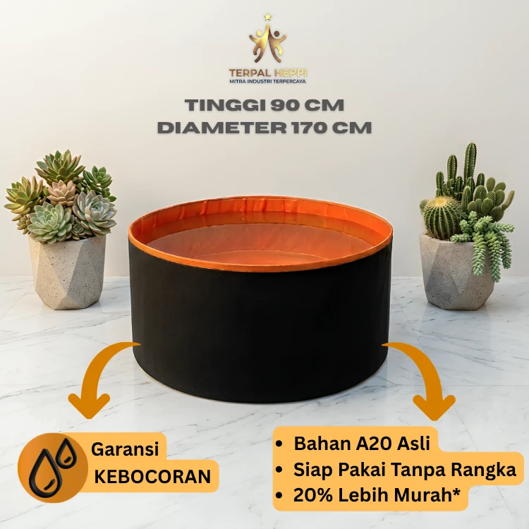 KOLAM TERPAL BULAT TANPA RANGKA T90 D170 - MERK HEPPI